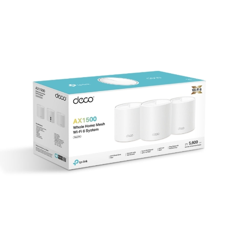 Sistema Wifi 6 Mesh AX1500 TP-Link Deco X10 (3-pack) con OFDMA y MU-MIMO para Más Dispositivos