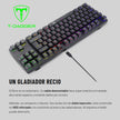 Teclado Gamer Mecanico T-dagger Bora Lite Rainbow con Switch Red, Gris/Negro
