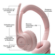 Diadema Profesional Bluetooth, Logitech Zone 300, Con Micrófono, Rosa