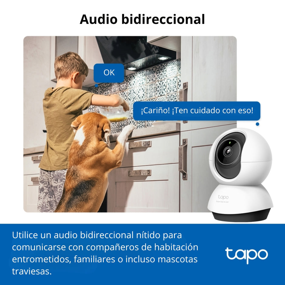 Cámara Wifi, 3K 5MP, Ai Audio Pan / Tilt, TP-Link Tapo TC74