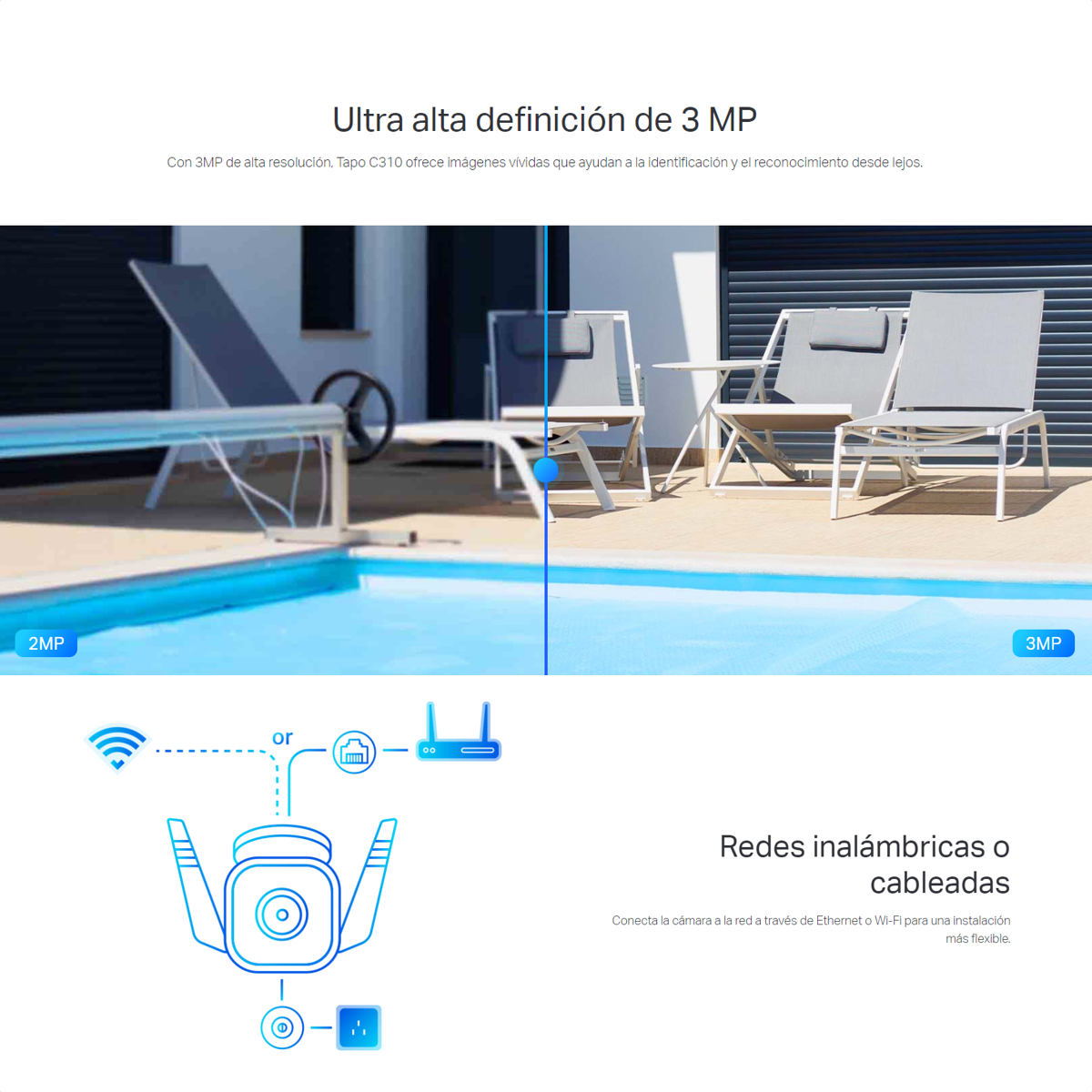 Cámara Seguridad Exterior TP-Link Tapo C310 Wi-Fi 3MP Rotación 360° IP66 Visión Nocturna y Alarma Inteligente  + Micro SD 256GB