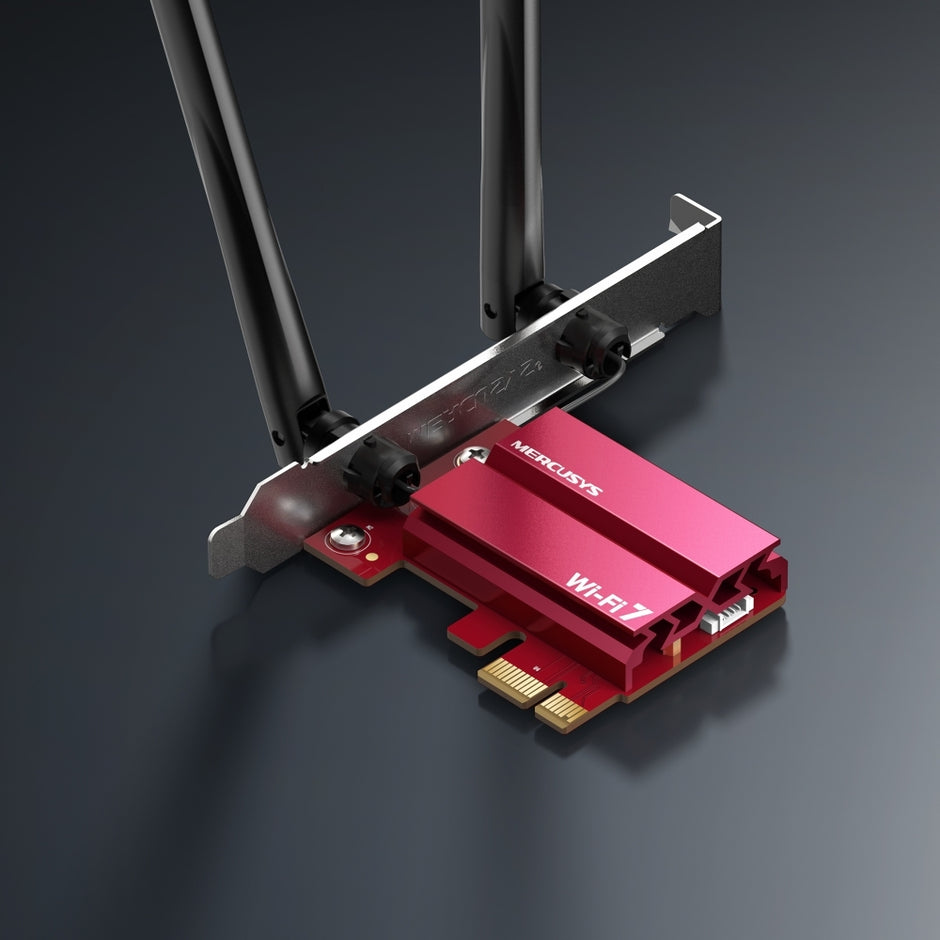 Adaptador de Red PCIe Mercusys MA37BE BE6500 WiFi 7, 6GHz + 5GHz a 2882Mbps y Bluetooth 5.4