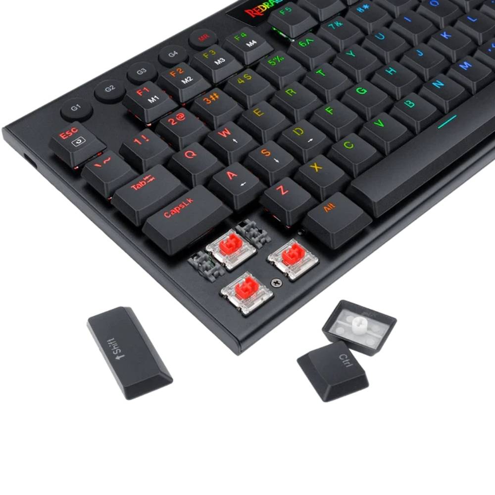 Teclado Gamer Mecanico Redragon Horus TKL Alambrico Bajo Perfil Switch Red - Negro
