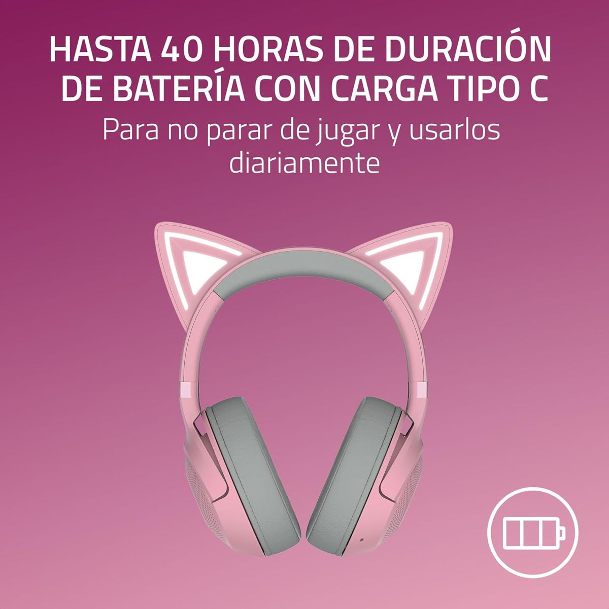 Audífonos Gamer Inalámbricos Razer Kraken Kitty V2 BT Rosa RGB