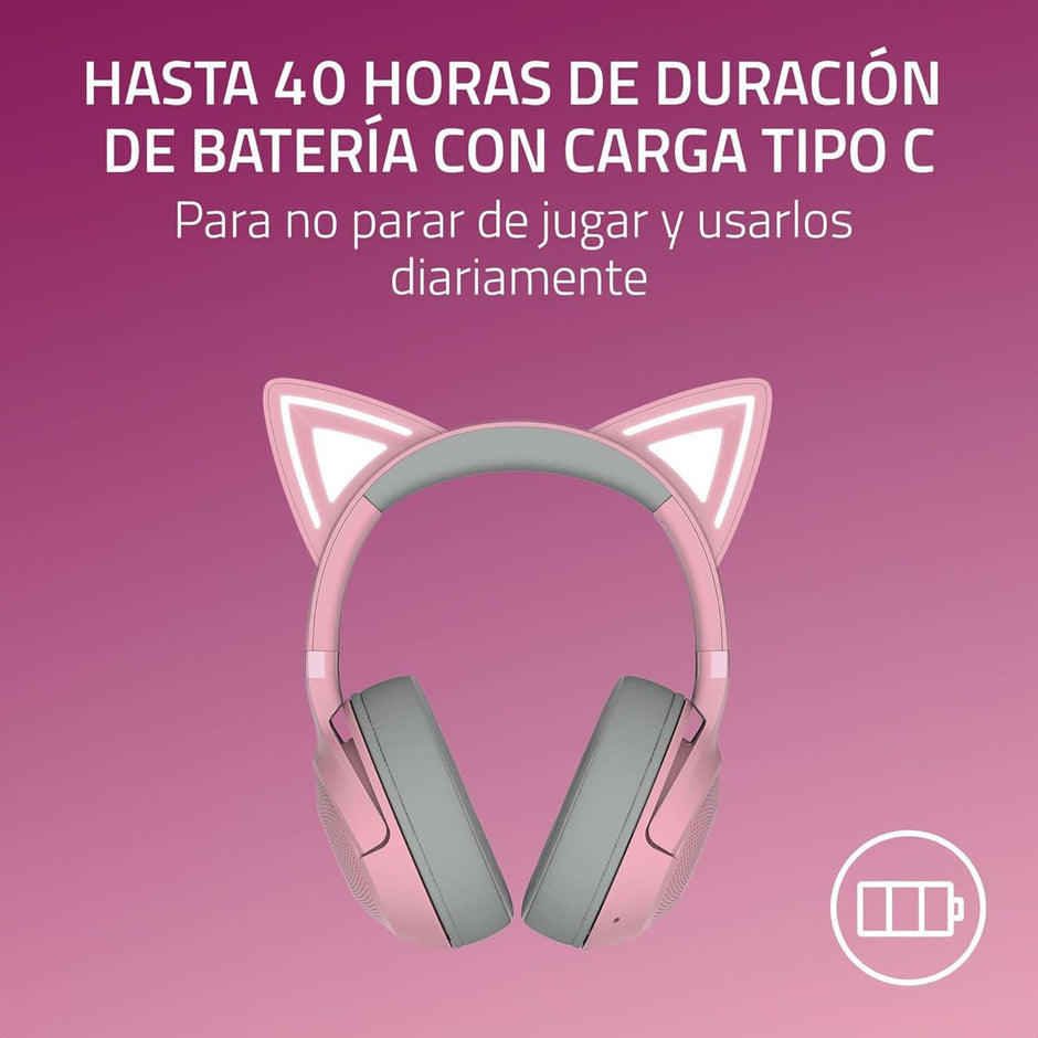 Audífonos Gamer Inalámbricos Razer Kraken Kitty V2 BT Rosa RGB