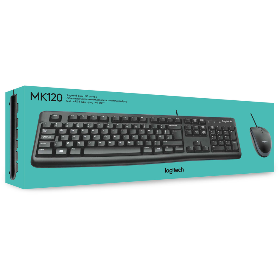 Combo Teclado Y Mouse Logitech Mk120 / Usb Plug And Play