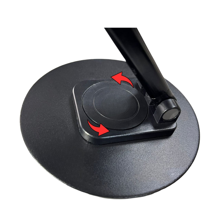 Soporte Para Celular Plegable Metalico / Giratorio 360° y Altura Ajustable, Negro