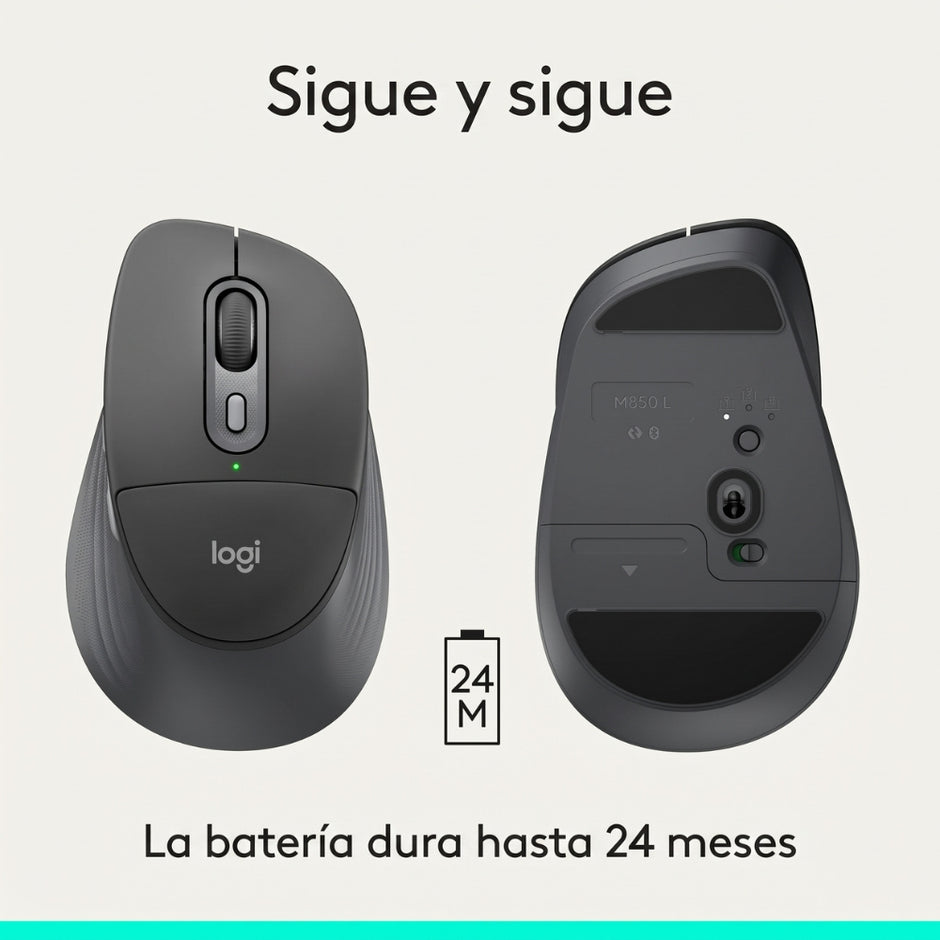 Mouse Inalámbrico Logitech Signature Comfort Plus M850 L Multidispositivo Bluetooth SmartWheel  - Grafito