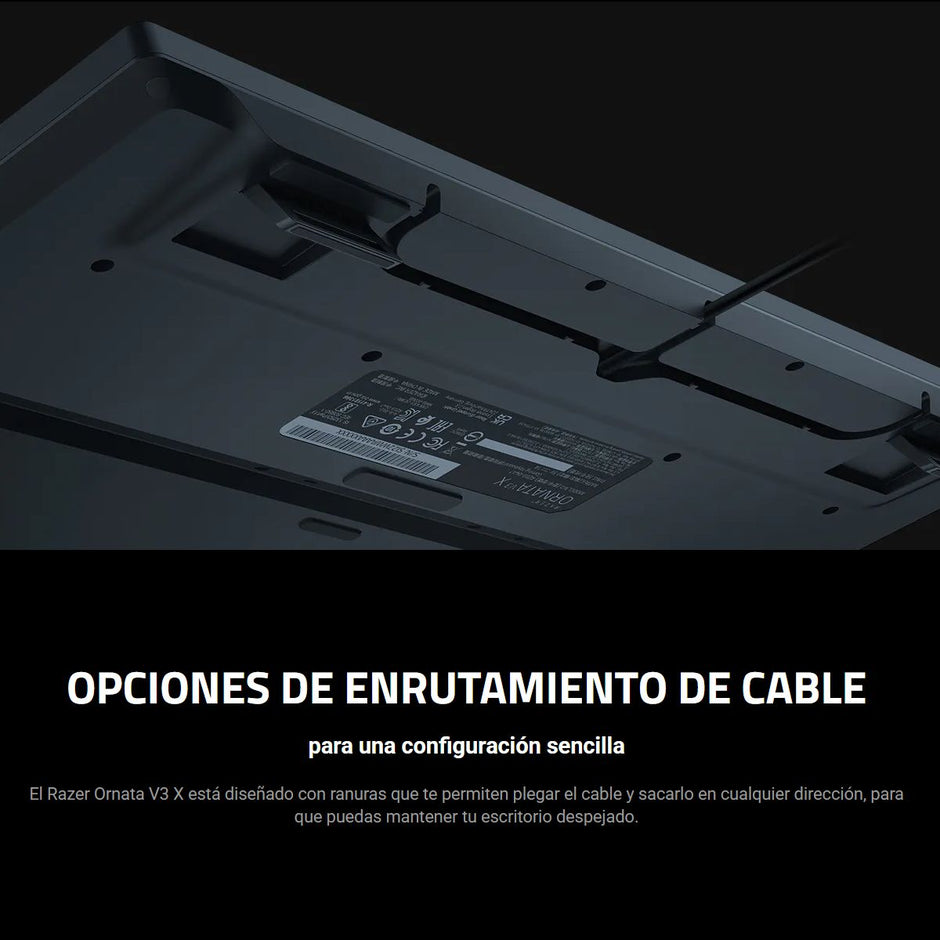 Razer Teclado Ornata V3 X RGB gaming con teclas low-profile, silencioso, reposamuñecas ergonómico y resistente En Español