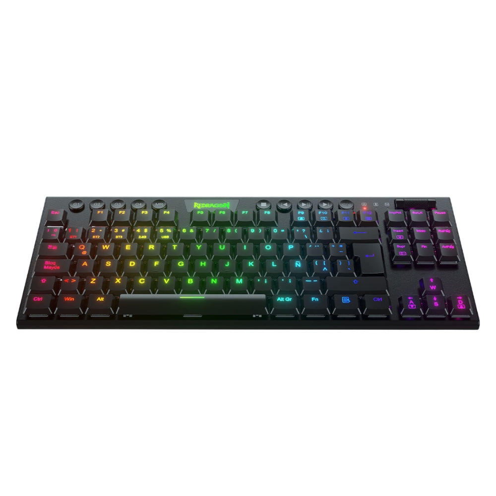 Teclado Gamer Mecanico Redragon Horus TKL Inalambrico Bajo Perfil Switch Red - Negro