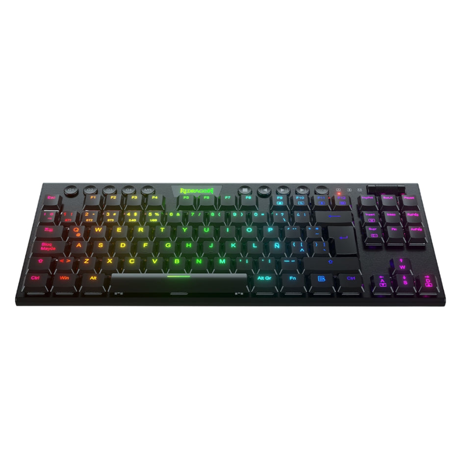 Teclado Gamer Mecanico Redragon Horus TKL Inalambrico Bajo Perfil Switch Red - Negro