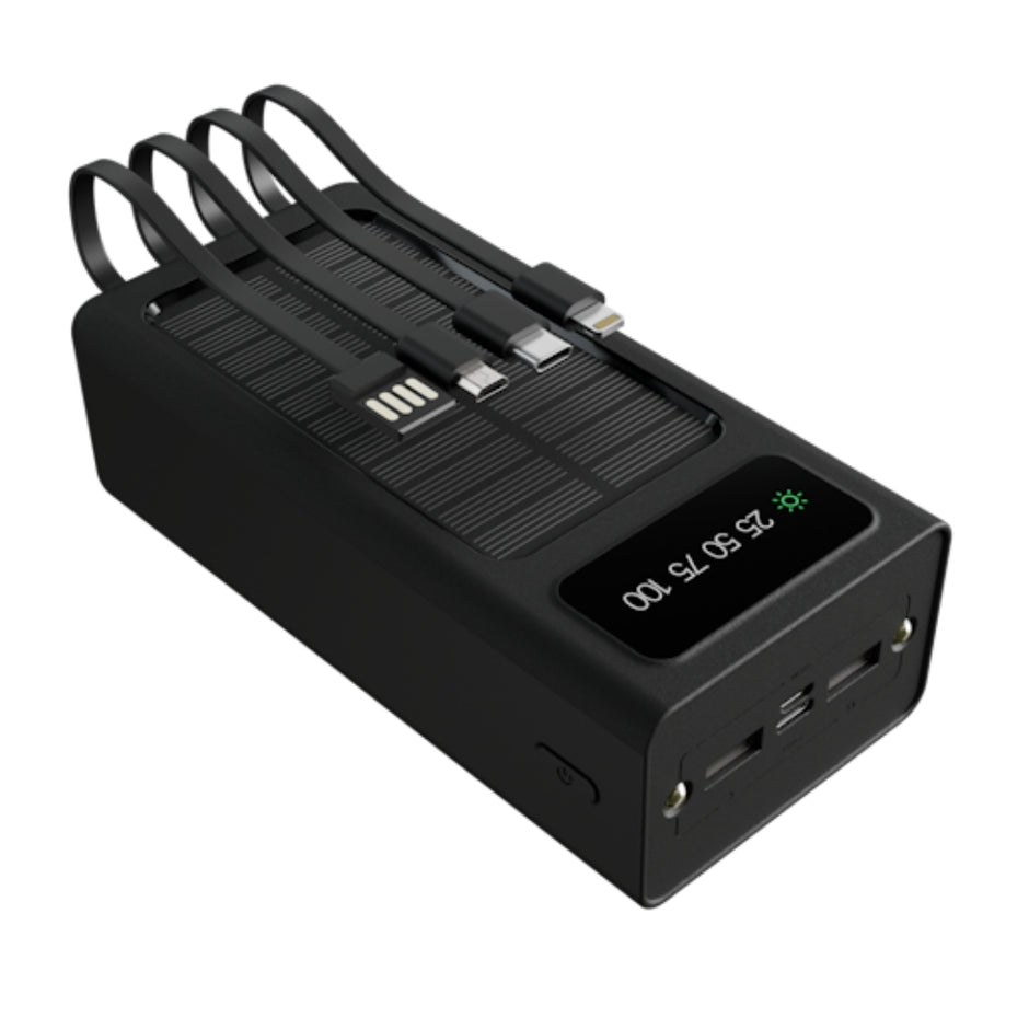Power Bank 30.000 mAh con Panel Solar Xtech XPB-300 Multiples Puertos, Linterna