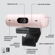 Cámara Web Full Hd Logitech Brio 500 / Rightlight 4 Con Hdr - Rosa