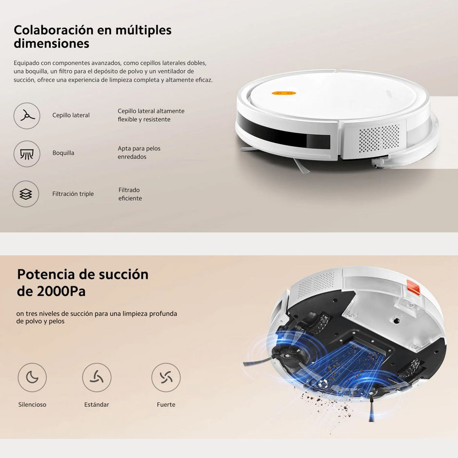 Robot Aspiradora Xiaomi Vacuum E5 Barre Aspira Trapea 3en1 App Mi Home Alexa Google
