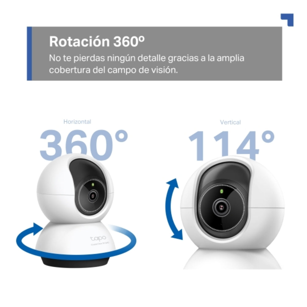 Cámara Wi-Fi Tp-Link Tapo C220 de 360° con Vista 2K 4MP, Detección IA Avanzada
