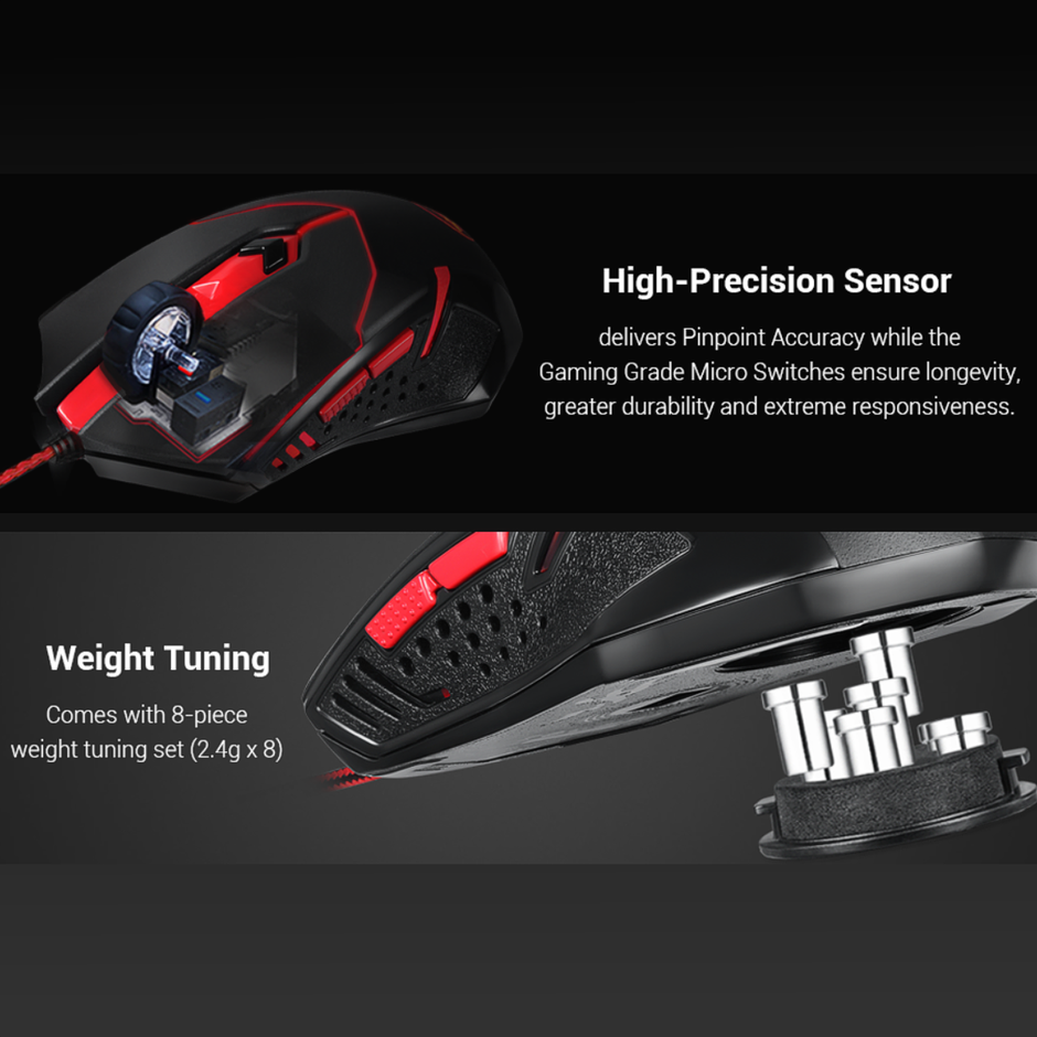 Combo Gamer Redragon S101: Teclado K503 Rgb Esp + Mouse M601