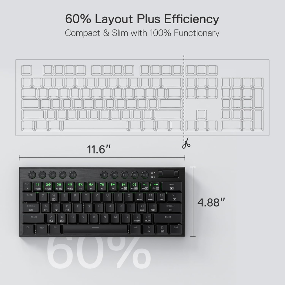 Teclado Mecanico Redragon Horus Mini K632-rgb 60%