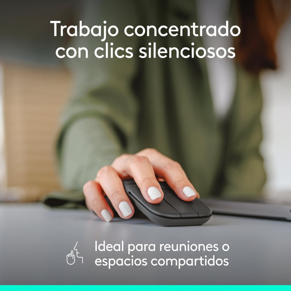 Mouse Inalámbrico Ultraportátil Logitech Mobi Fold Diseño Plegable Bluetooth 4000 DPI Smart Scroll - Grafito