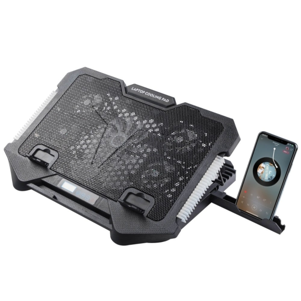 Base Refrigerante Pro Gaming S500 con 5 Ventiladores RGB, Soporte Celular y 2 Puertos USB