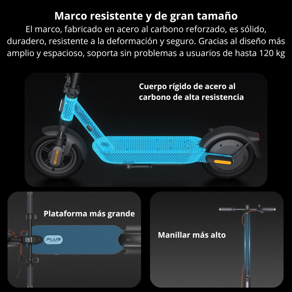 Patineta Eléctrica Xiaomi Scooter 5 Plus + Silla Llantas 12” Max 900W Alcance 60km Suspensión E-ABS IPX5