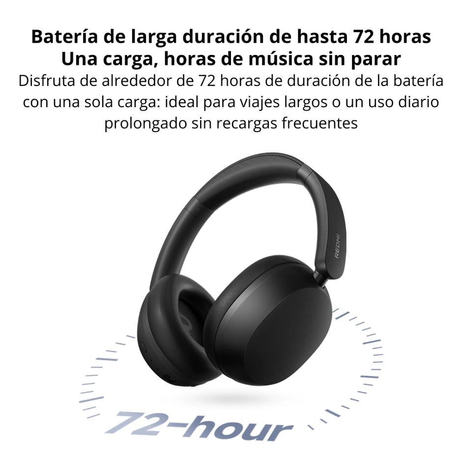 Audífonos Diadema Bluetooth Xiaomi Redmi Headphones Neo Cancelación ANC 42dB Batería 72 Horas, USB-C - Negro