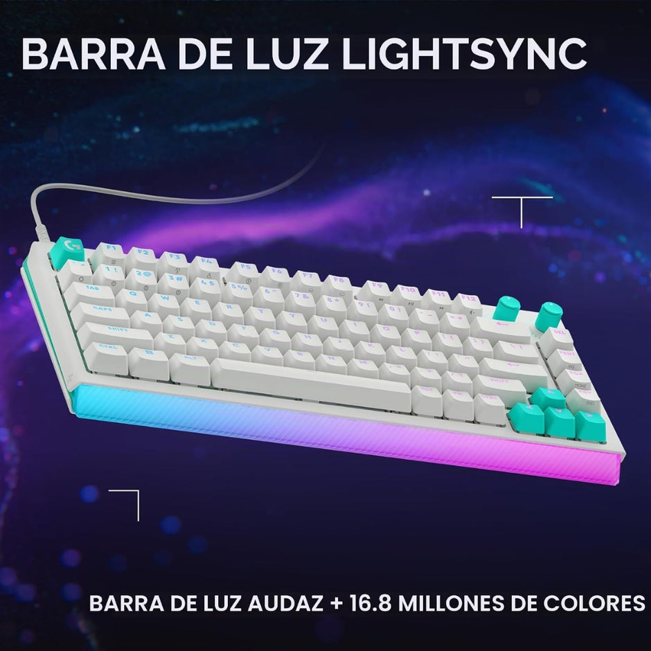Teclado Gamer Mecanico Logitech G512 X 75 Switch Tactil + Reposamuñecas Logitech Palm Rest - Blanco
