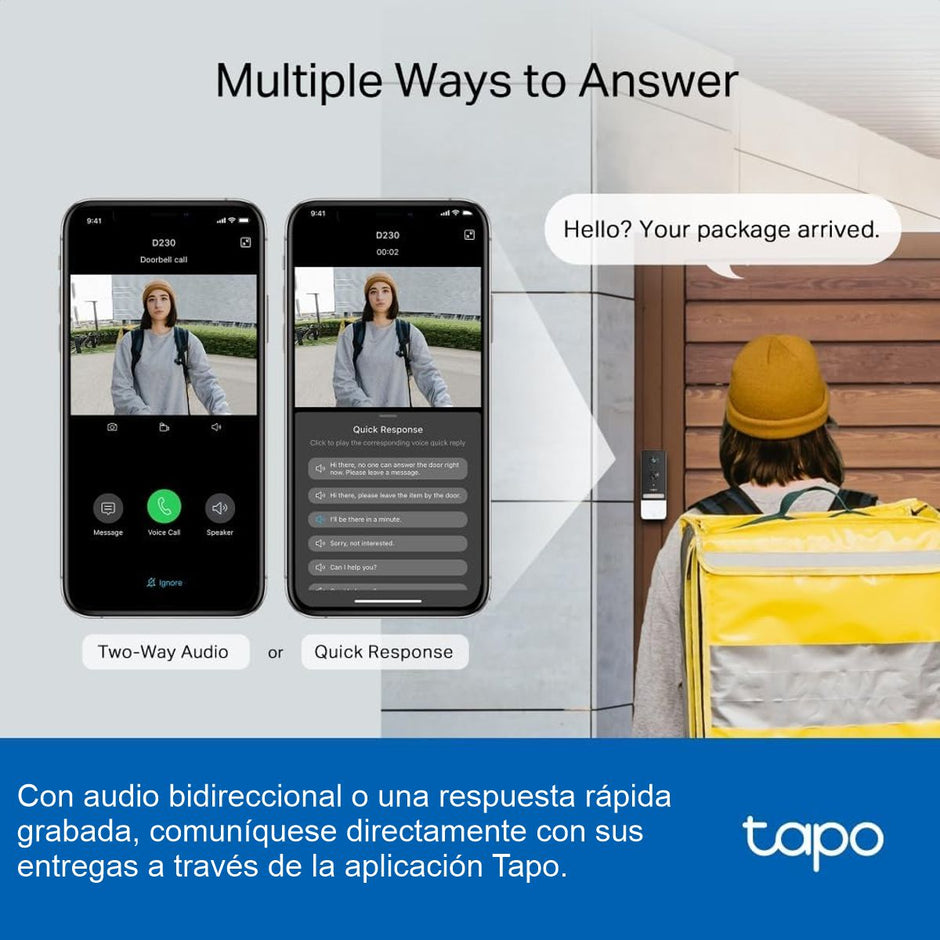 Cámara De Video Con Timbre Inteligente TP-Link Tapo D230S1