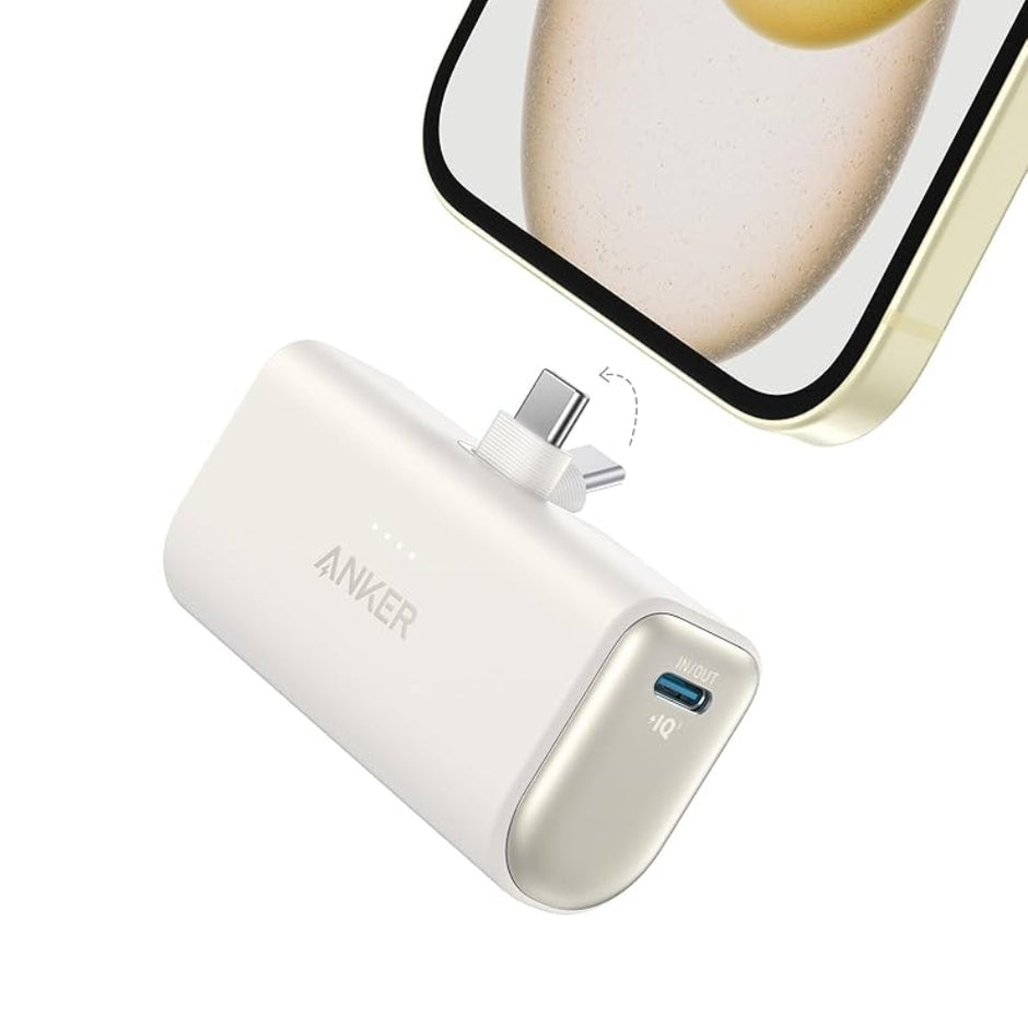 Batería Power Bank ANKER Nano de 5000mAh/22.5W con Conector USB-C Integrado - Blanco
