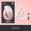 Mouse Ergonómico Vertical Logitech Lift, Inalámbrico para Manos Pequeñas y Medianas, Rosa