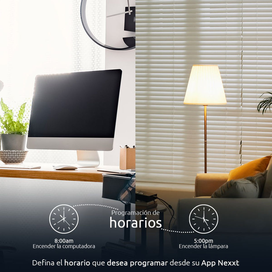 Enchufe Inteligente Nexxt NHP-D610 WiFi 2 Tomas 2 USB App Alexa Google Assistant Sobretensión