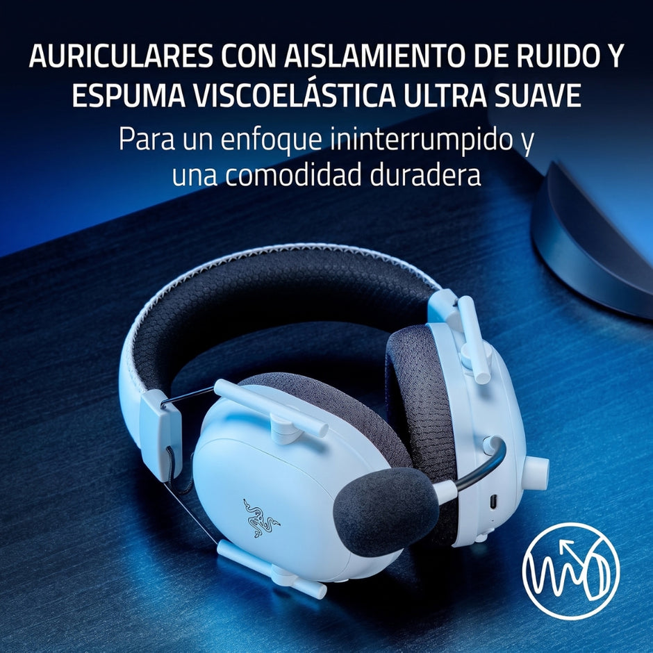Audifonos Gamer Razer Blackshark V2 Pro  inalámbricos HyperSpeed Wireless de 2,4 GHz y Bluetooth 5.2. Edicion Play Station - Blanco