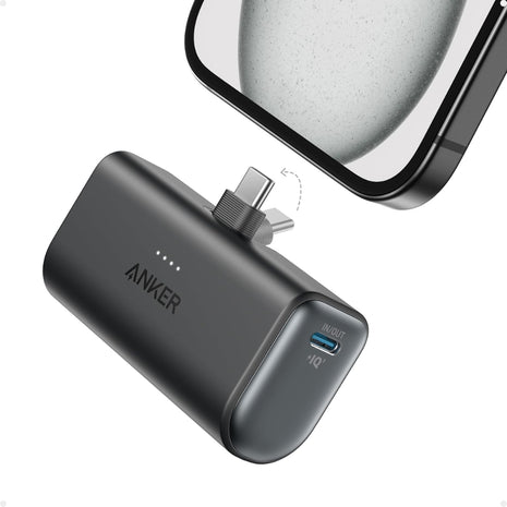 Batería Power Bank ANKER Nano de 5000mAh/22.5W con Conector USB-C Integrado - Negro