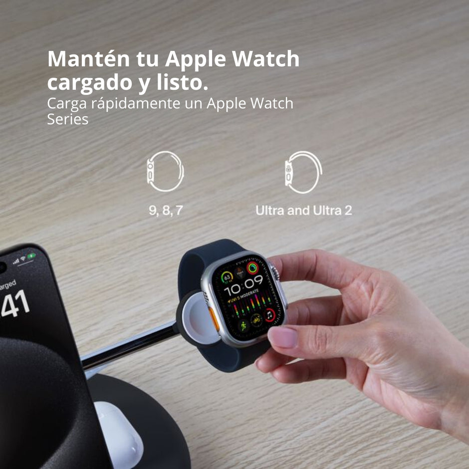 Cargador 3en1 Inalámbrico Qi2 Magsafe Belkin Boostcharge 15w