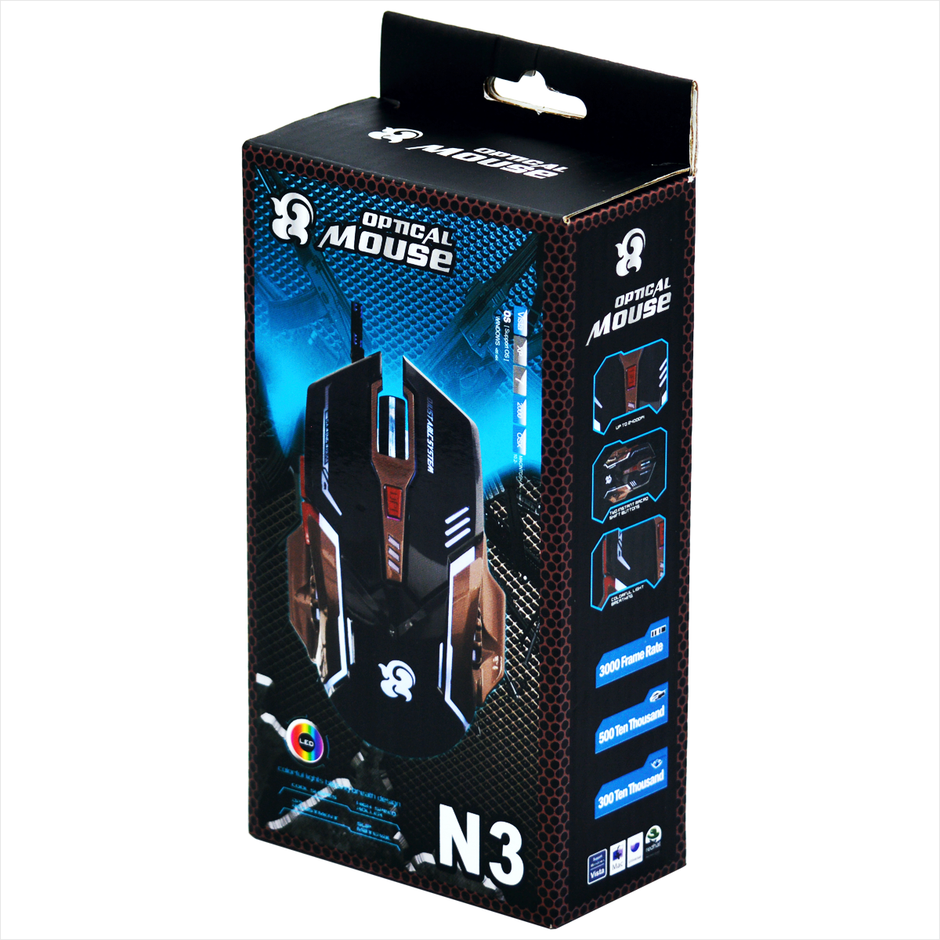 Mouse Gamer Usb 7 Botones Star Tec G6, 800/1200/1600/2400dpi N3