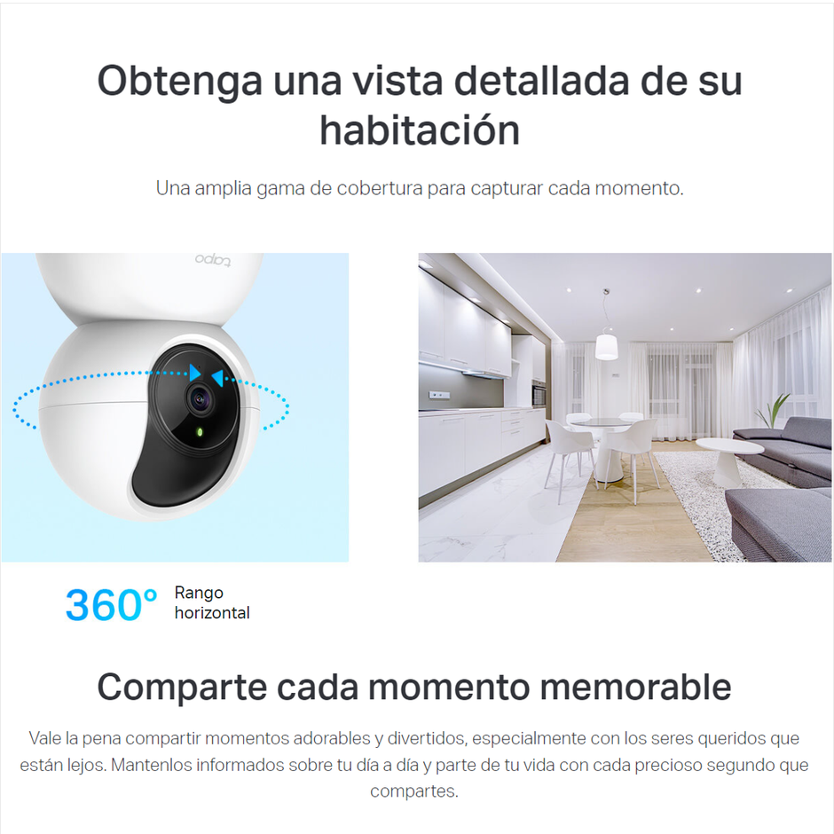 Cámara Wifi Pan/tilt Home Security 2k Tp-link Tapo C210 3mp 360° Color Blanco