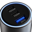 Cargador De Carro KlipXtreme PowerCar KCC-140, 3 Puertos (2 USB-C, 1 USB-A), 140W, Negro
