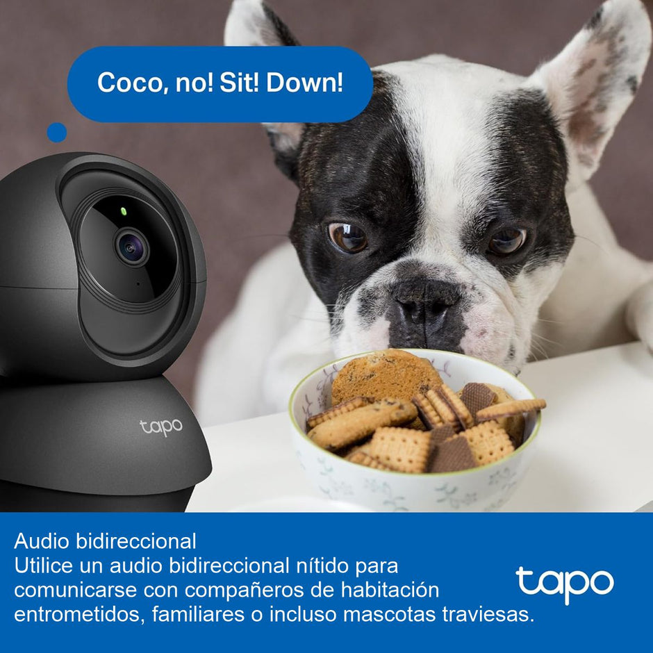 Cámara IP WiFi TP-Link Tapo C201 Robótica 360° Full HD 1080p Audio Bidireccional Visión Nocturna + Micro SD 128GB