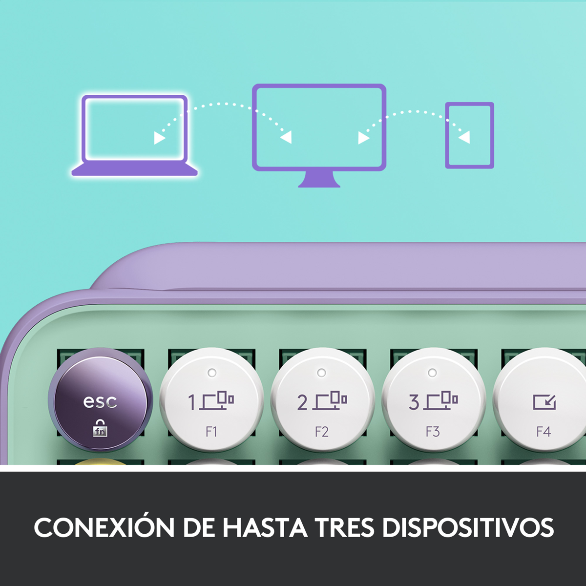 Teclado Inalámbrico Logitech POP Keys Daydream con Botón de Emojis