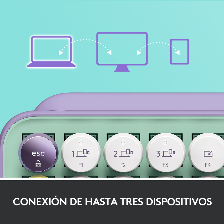 Teclado Inalámbrico Logitech POP Keys Daydream con Botón de Emojis