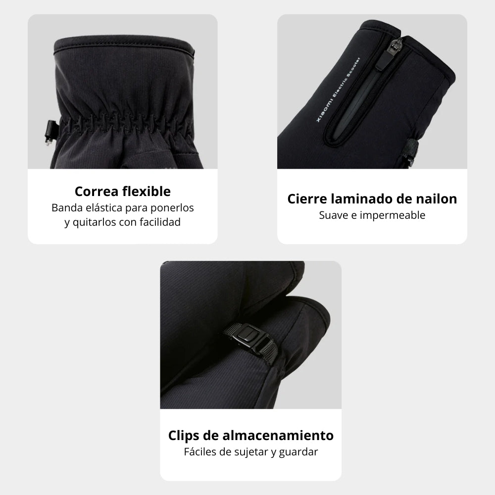Guantes Térmicos Xiaomi Electric Scooter Riding Gloves Impermeables Antideslizantes Táctiles Talla L - Negro
