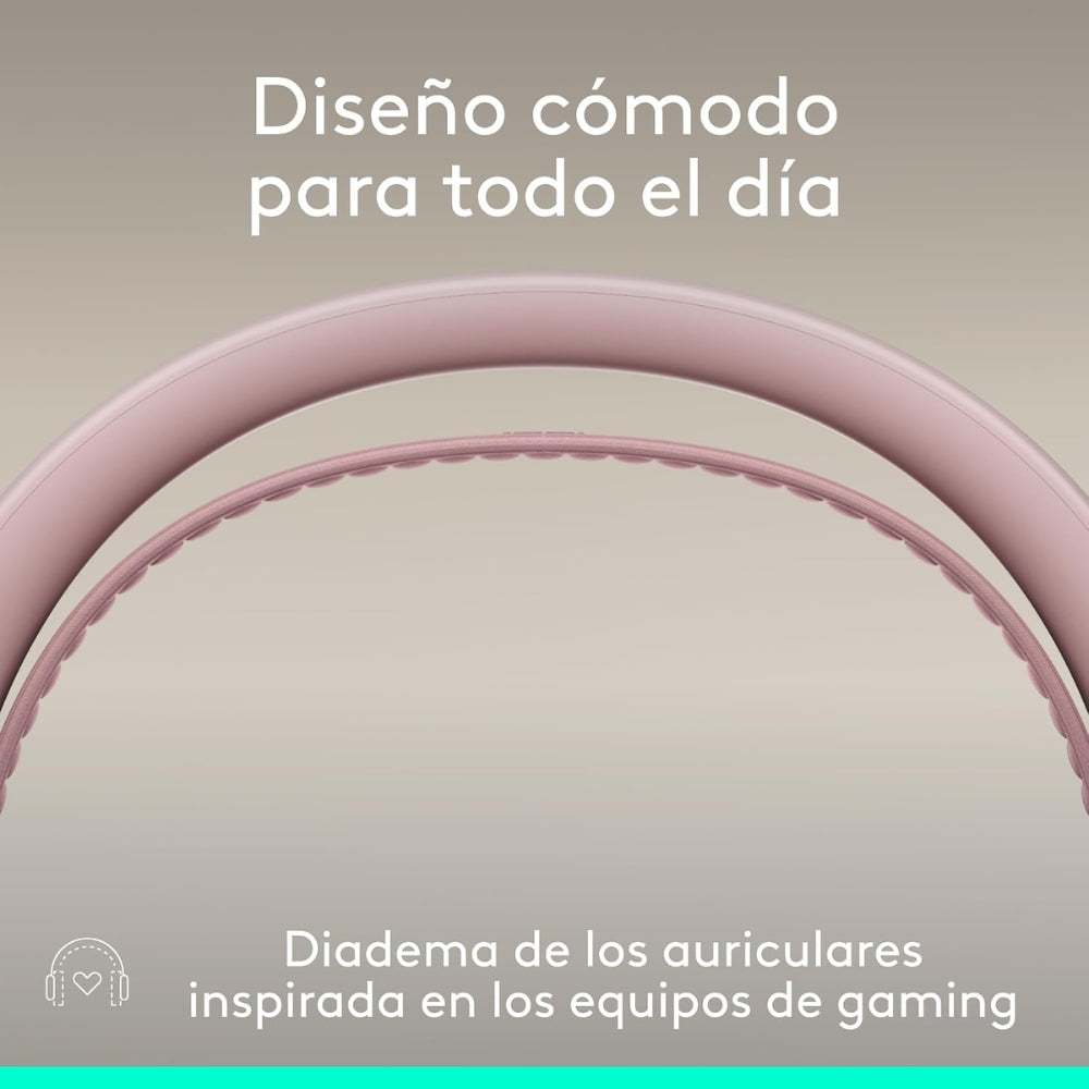 Audífonos Diadema Profesional Logitech Zone Wireless 2 ES Bluetooth ANC Híbrida Adaptativa - Rosado