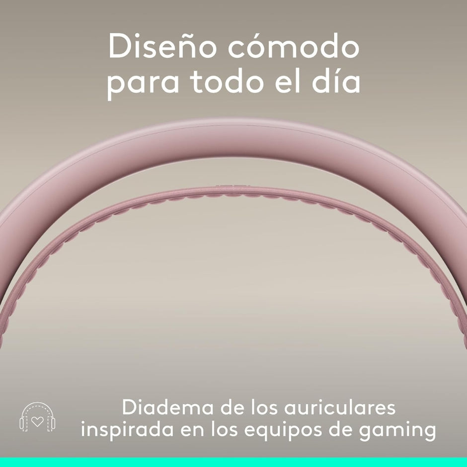Audífonos Diadema Profesional Logitech Zone Wireless 2 ES Bluetooth ANC Híbrida Adaptativa - Rosado