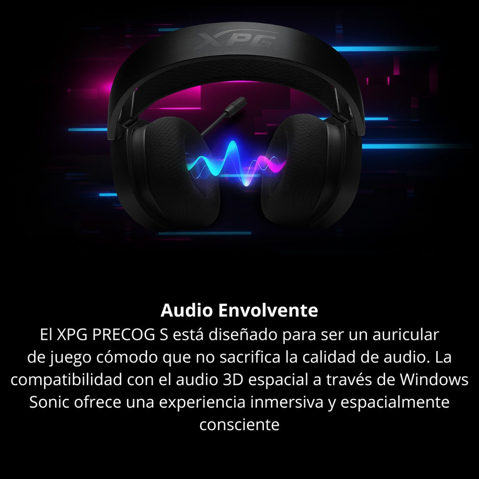 Diadema Gamer Alámbrica XPG Precog S para Xbox, PS4, PC con Micrófono y Conexión 3.5mm