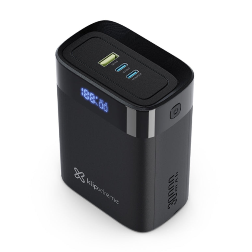 Batería Power Bank Klip Xtreme PowerCell KPB-850 | 30.000mAh Carga Rápida 140W 2xUSB-C PD + USB-A QC 3.0