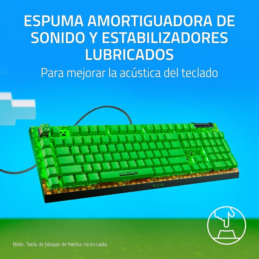 Teclado Gamer Mecanico Razer Blackwidow V4 X Edicion Minecraft
