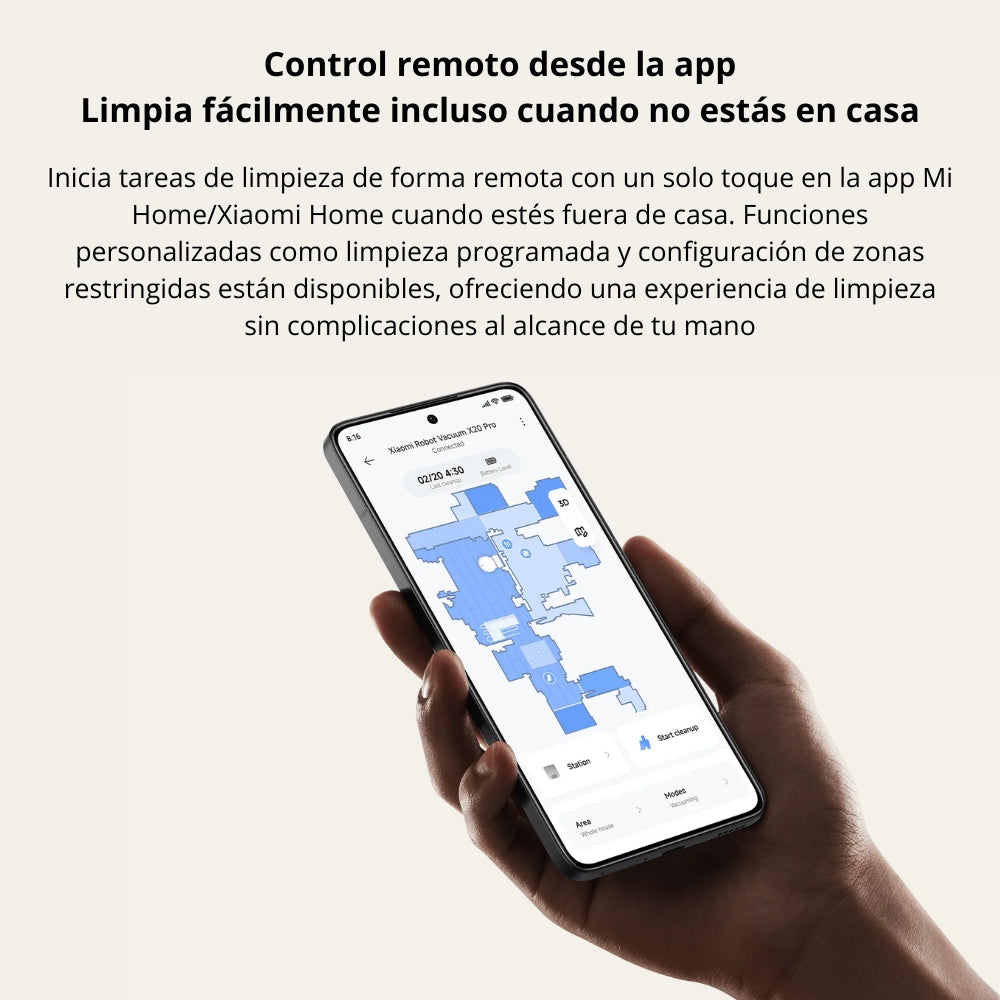 Aspiradora Robot Xiaomi Vacuum X20 Pro 7000Pa Estación Omni Autovaciado Lava/Seca Mopas Giratorias