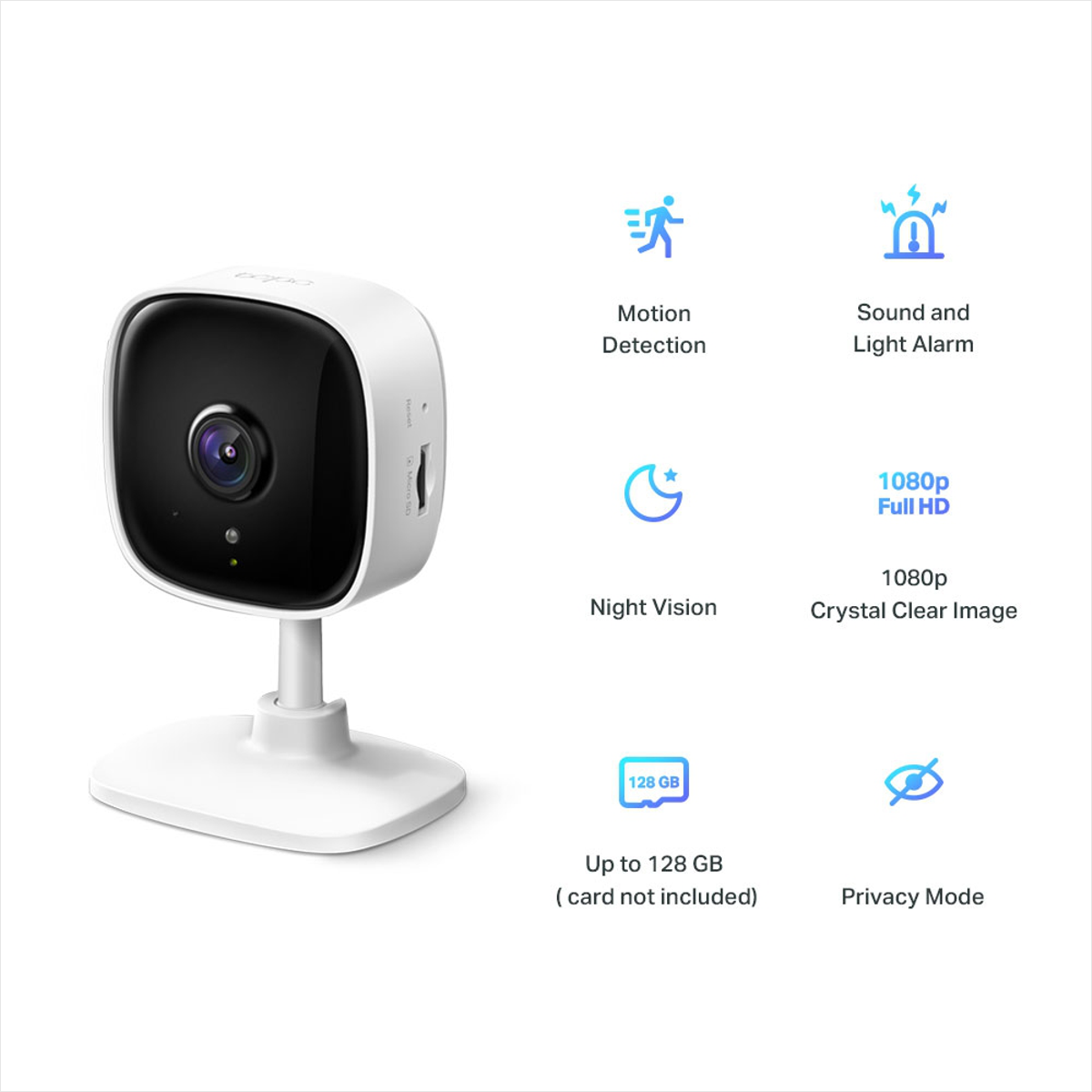 Tp-link, Cámara De Seguridad Wifi, Full Hd, Audio, Tapo C100 Blanco