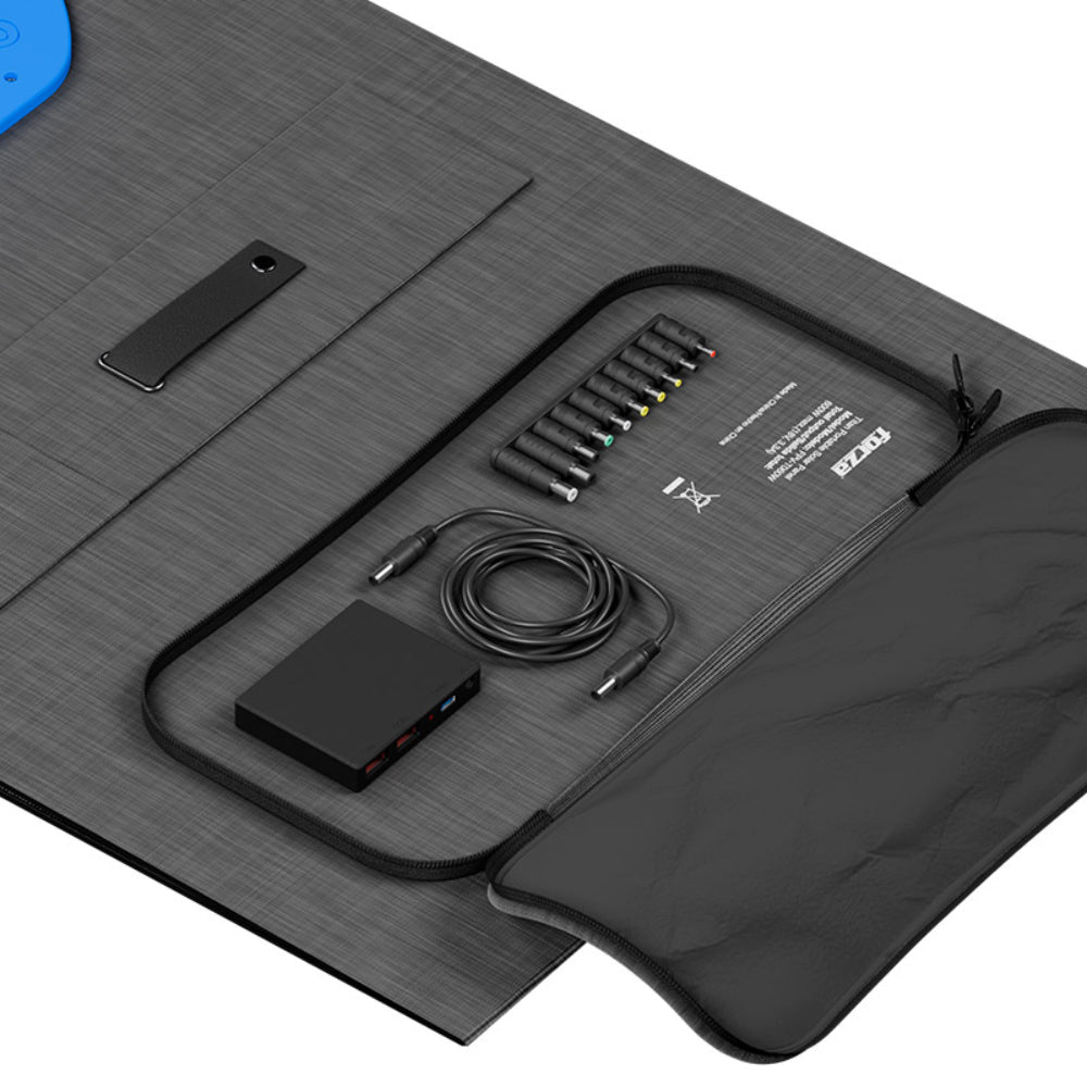 Panel Solar Portátil Forza FPV-T060W 60W 18V: Monocristalino, Plegable, IP65 y Puertos de Carga USB-C