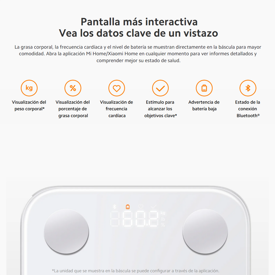 Báscula Digital Inteligente Xiaomi Body Composition Scale S400 con 25 Indicadores de Salud