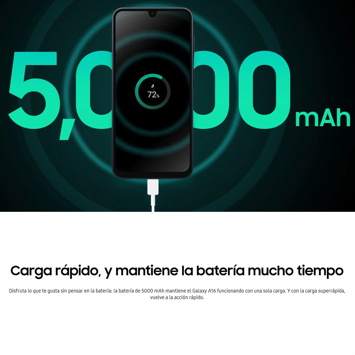 Celular Samsung Galaxy A16 4G Dual SIM Super AMOLED 6.7” 90Hz 128GB/4GB 50MP IP54 5000mAh/25W - Negro